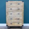 Industrial Style Mango Wood 5 Drawer Chest 2 Industrial Style Mango Wood 5 Drawer Chest -Cheap Bed Store industrial style mango wood 5 drawer chest p76929 126278 zoom