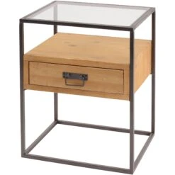 Kempsey Fir Wood And Iron Bedside Cabinet -Cheap Bed Store kempsey fir wood and iron bedside cabinet p82750 169387 zoom