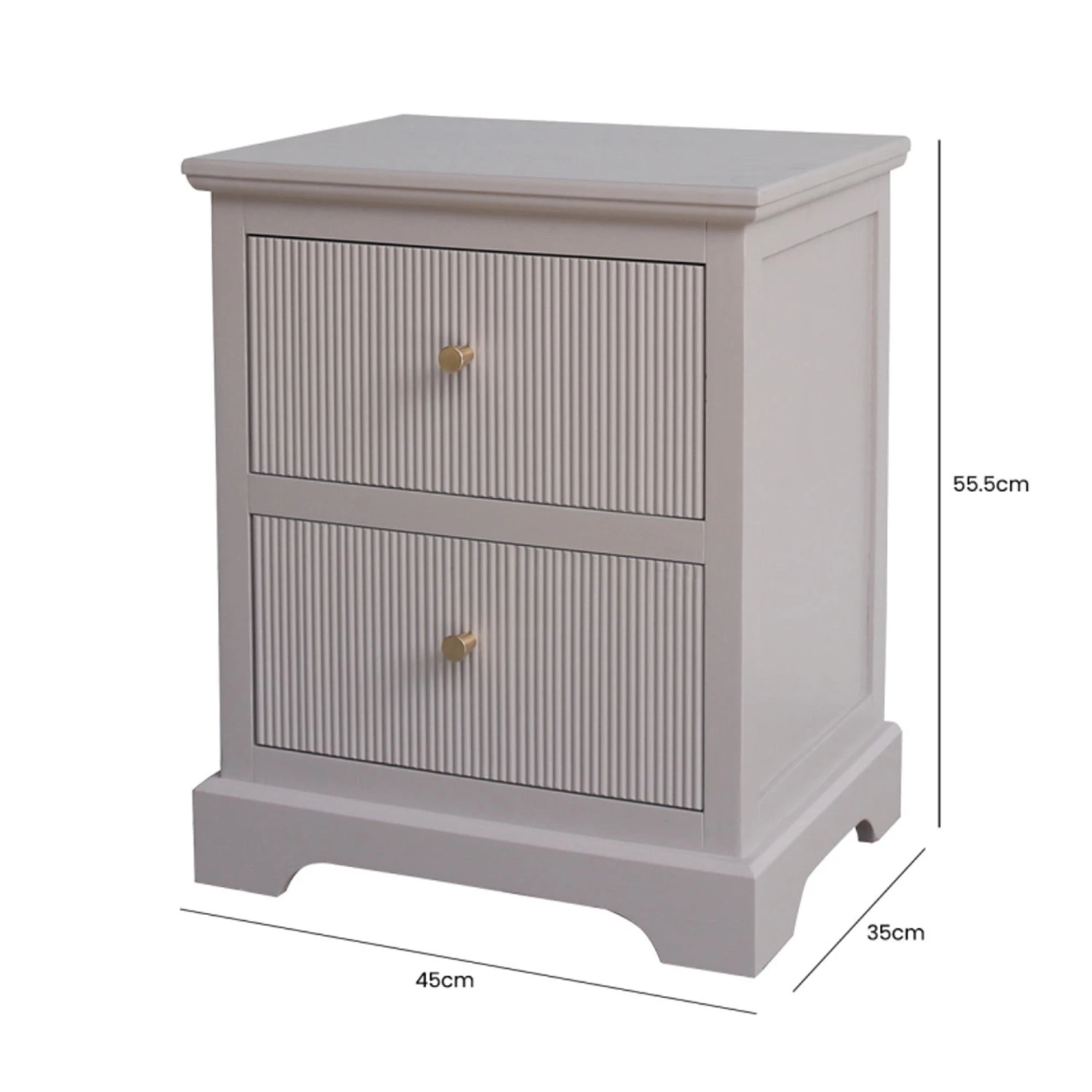 Lindon 2 Drawer Bedside Cabinet Summer Grey 4 Lindon 2 Drawer Bedside Cabinet Summer Grey - Image 2