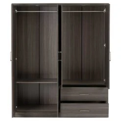Lisbon Black Wood Grain 4 Door Wardrobe -Cheap Bed Store lisbon black wood grain 4 door wardrobe p80316 157449 zoom