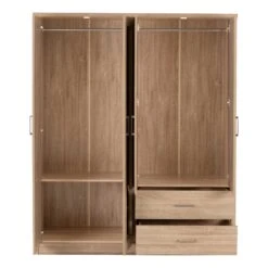 Lisbon Light Oak Effect 4 Door Wardrobe -Cheap Bed Store lisbon light oak effect 4 door wardrobe p80315 157442 zoom