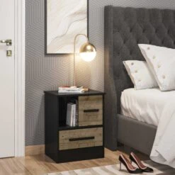 Madrid 2 Drawer Bedside Table -Cheap Bed Store madrid 2 drawer bedside table p76477 123147 zoom