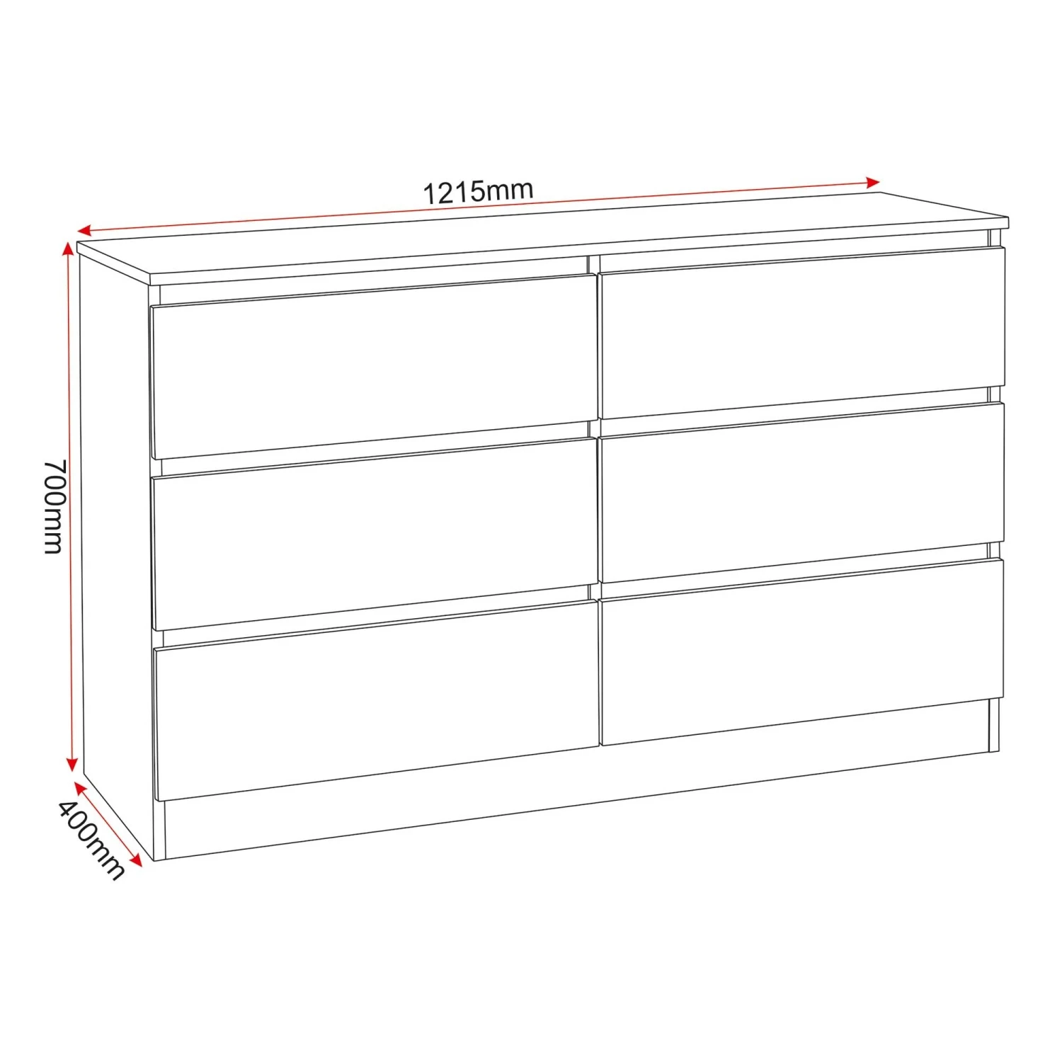 Malvern Grey 6 Drawer Chest 9 Malvern Grey 6 Drawer Chest - Image 7