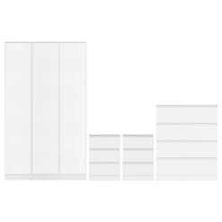 Malvern White 3 Door Wardrobe Bedroom Set