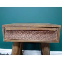 Mango Wood 1 Drawer Bedside With Metal Decoration -Cheap Bed Store mango wood 1 drawer bedside with metal decoration p76914 126227 zoom