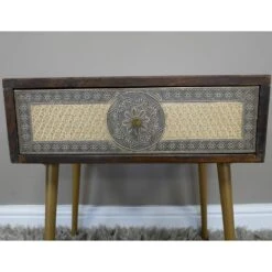 Mango Wood Bedside Cabinet With Brass Detailing -Cheap Bed Store mango wood bedside cabinet with brass detailing p83799 173920 zoom