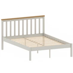 Milan White & Pine Wooden Bed With Low Foot End -Cheap Bed Store milan white pine wooden bed with low foot end p73068 146982 zoom