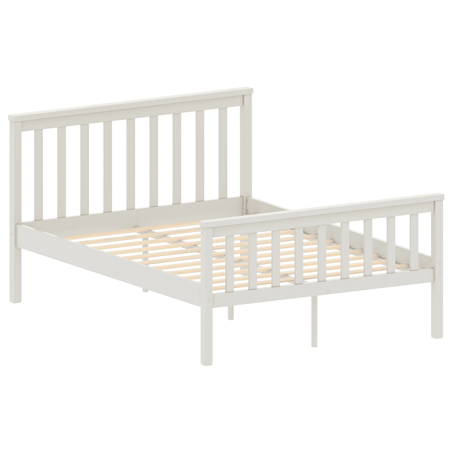 Milan White Wooden Bed With High Foot End 3 Milan White Wooden Bed With High Foot End