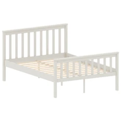 Milan White Wooden Bed With High Foot End 5 Milan White Wooden Bed With High Foot End -Cheap Bed Store milan white wooden bed with high foot end p72971 147190 zoom