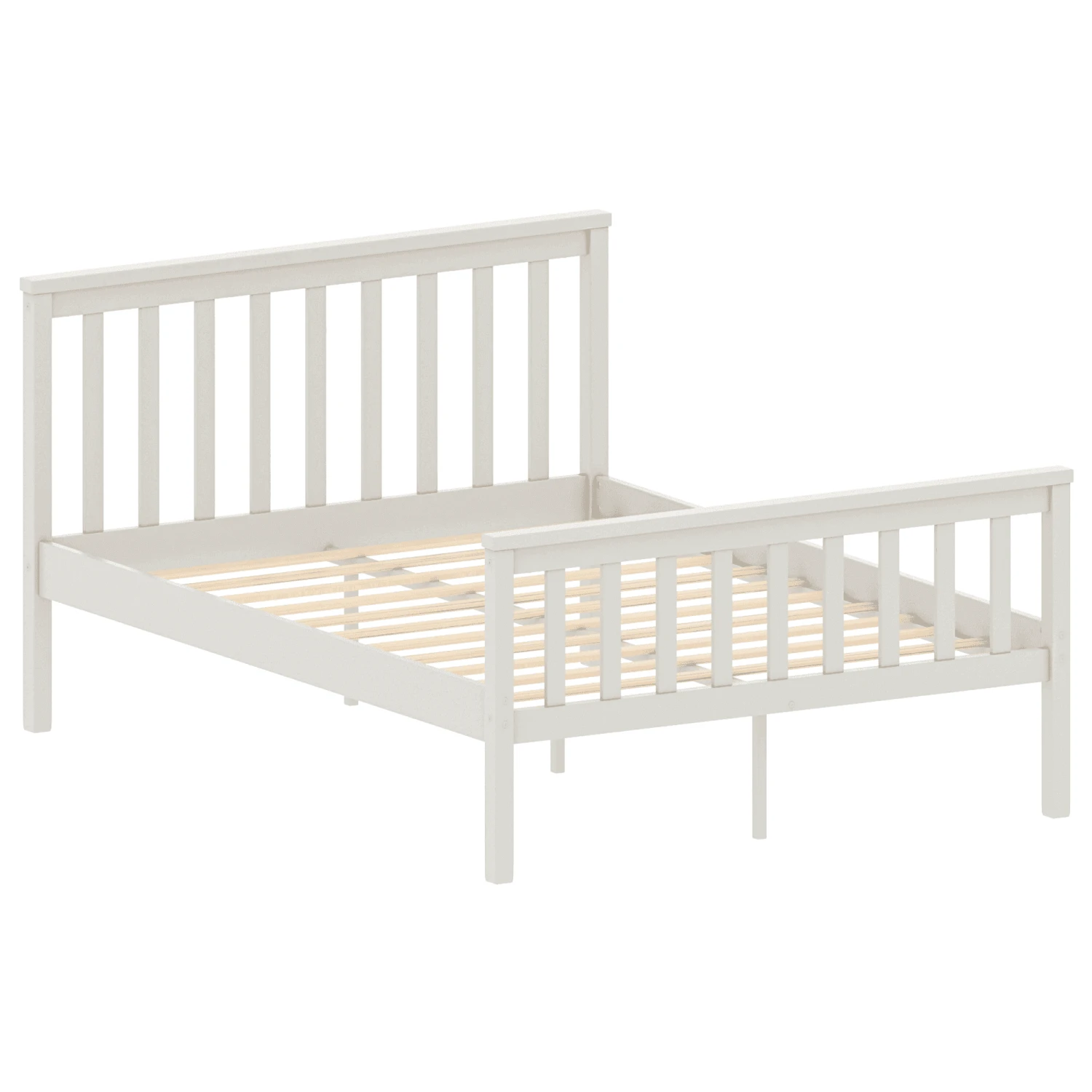 Milan White Wooden Bed With High Foot End 4 Milan White Wooden Bed With High Foot End - Image 2