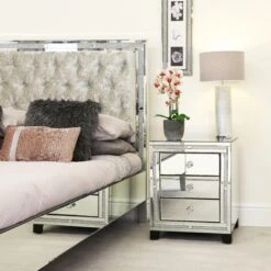 Milano Mirror 3 Drawer Bedside -Cheap Bed Store milano mirror 3 drawer bedside p56267 158982 zoom