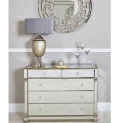 Mirrored Champagne Apollo 5 Drawer Chest