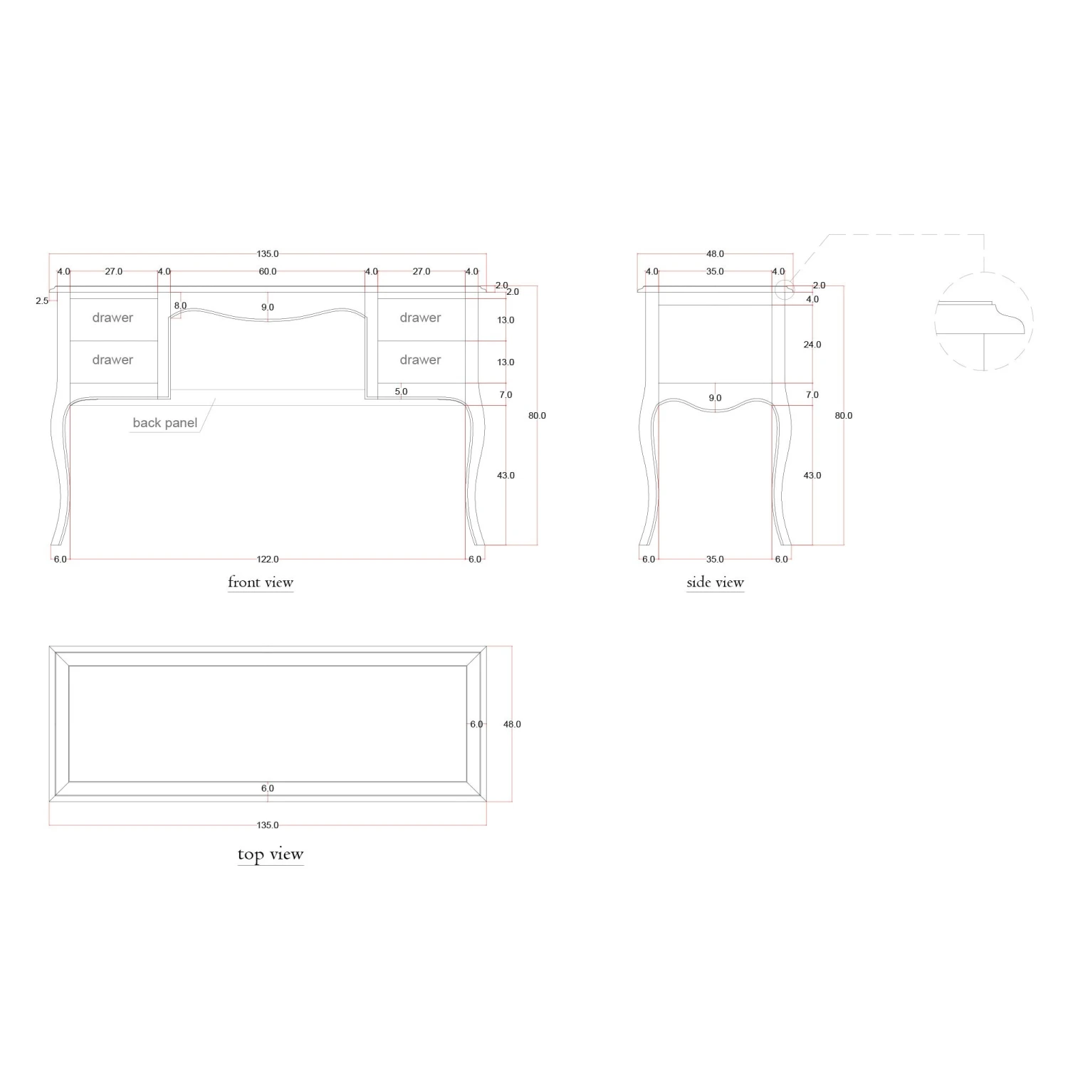 Montpellier Blanc Dressing Table 6 Montpellier Blanc Dressing Table - Image 4