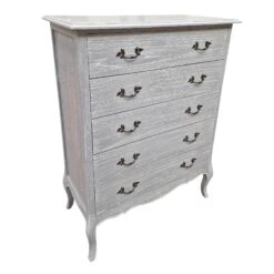 Montpellier Blanc Grey 5 Drawer Chest
