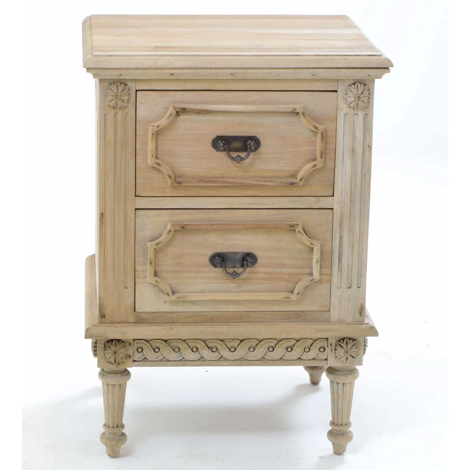 Natural 2 Drawer Vintage Bedside 4 Natural 2 Drawer Vintage Bedside - Image 2