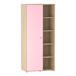 Neptune Pink & Oak 1 Door Wardrobe