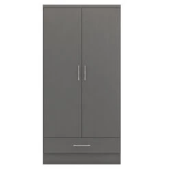 Nevada 3D Effect Grey 2 Door 1 Drawer Wardrobe -Cheap Bed Store nevada 3d effect grey 2 door 1 drawer wardrobe p76434 122795 zoom
