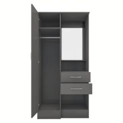 Nevada 3D Effect Grey Vanity 1 Door Wardrobe -Cheap Bed Store nevada 3d effect grey vanity 1 door wardrobe p80446 158112 zoom