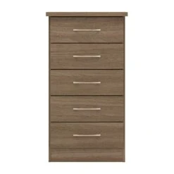 Nevada 5 Drawer Rustic Oak Effect Narrow Chest -Cheap Bed Store nevada 5 drawer rustic oak effect narrow chest p80303 157206 zoom