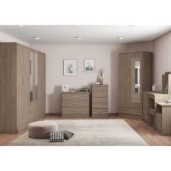 Nevada 5 Drawer Rustic Oak Effect Narrow Chest -Cheap Bed Store nevada 5 drawer rustic oak effect narrow chest p80303 157209 zoom