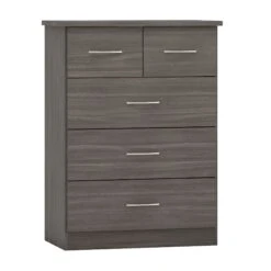 Nevada Black 3+2 Drawer Chest