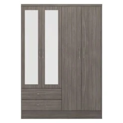 Nevada Black 4 Door 2 Drawer Mirrored Wardrobe -Cheap Bed Store nevada black 4 door 2 drawer mirrored wardrobe p76528 123488 zoom