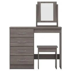Nevada Black Wood Grain 4 Drawer Dressing Table Set -Cheap Bed Store nevada black wood grain 4 drawer dressing table set p76716 124469 zoom