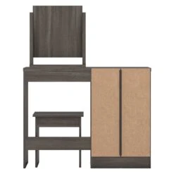 Nevada Black Wood Grain 4 Drawer Dressing Table Set -Cheap Bed Store nevada black wood grain 4 drawer dressing table set p76716 124471 zoom