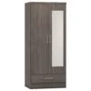 Nevada Black Wood Grain Mirrored 2 Door 1 Drawer Wardrobe 2 Nevada Black Wood Grain Mirrored 2 Door 1 Drawer Wardrobe -Cheap Bed Store nevada black wood grain mirrored 2 door 1 drawer wardrobe p76711 124431 zoom