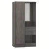 Nevada Black Wood Grain Vanity 1 Door Wardrobe -Cheap Bed Store nevada black wood grain vanity 1 door wardrobe p80445 158104 zoom