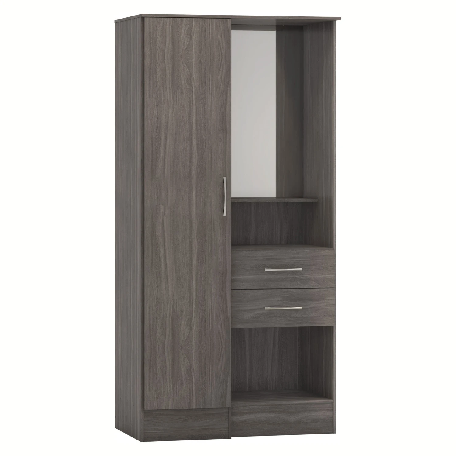 Nevada Black Wood Grain Vanity 1 Door Wardrobe 3 Nevada Black Wood Grain Vanity 1 Door Wardrobe