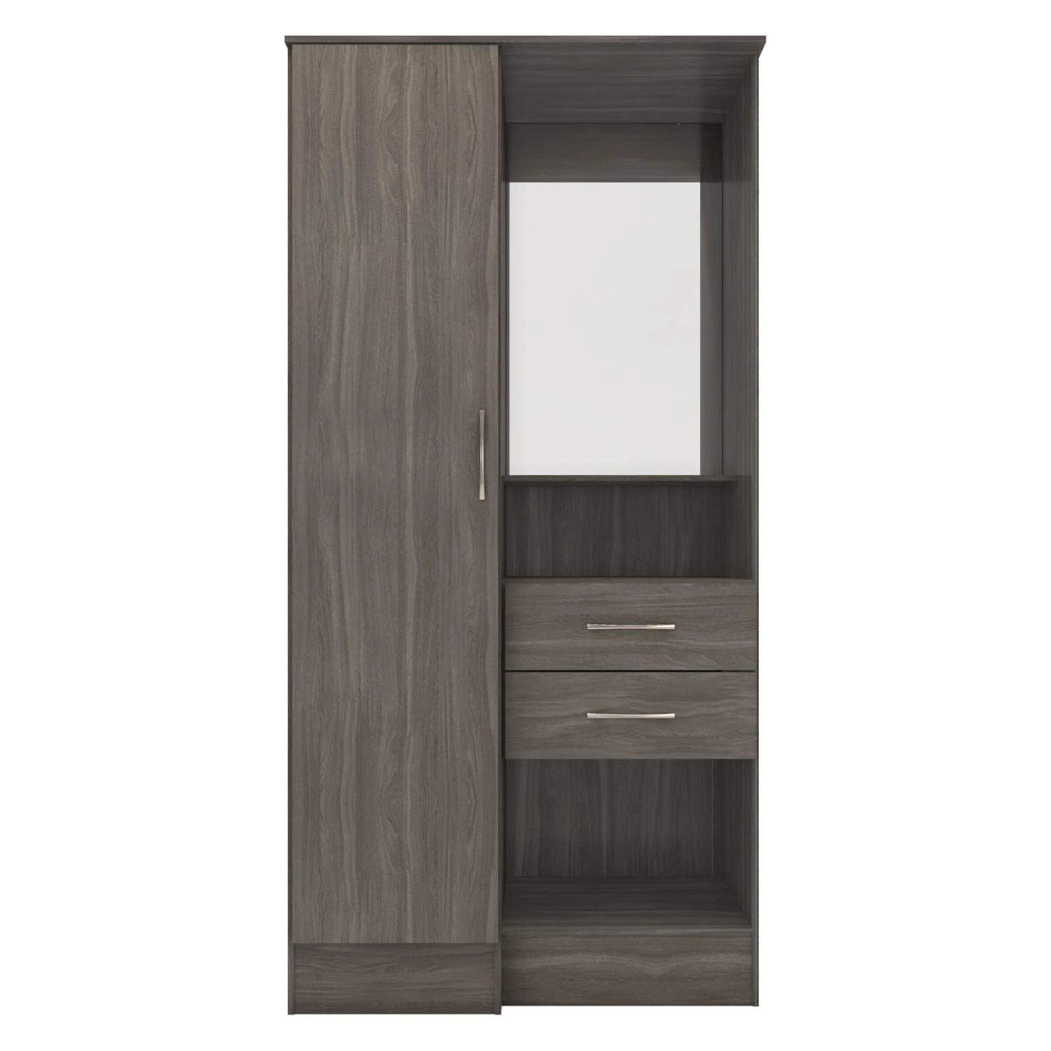 Nevada Black Wood Grain Vanity 1 Door Wardrobe 4 Nevada Black Wood Grain Vanity 1 Door Wardrobe - Image 2