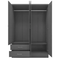 Nevada Grey 4 Door 2 Drawer Mirrored Wardrobe -Cheap Bed Store nevada grey 4 door 2 drawer mirrored wardrobe p76474 123061 zoom