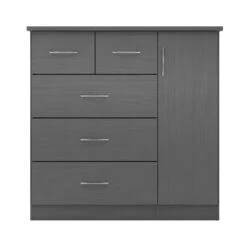 Nevada Grey 5 Drawer Low Wardrobe -Cheap Bed Store nevada grey 5 drawer low wardrobe p76777 125095 zoom