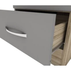 Nevada Grey Gloss & Light Oak Veneer 1 Door 1 Drawer Wardrobe -Cheap Bed Store nevada grey gloss light oak veneer 1 door 1 drawer wardrobe p80329 157521 zoom
