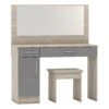 Nevada Grey Gloss & Light Oak Veneer Vanity/Dressing Table Set -Cheap Bed Store nevada grey gloss light oak veneer vanity dressing table set p80407 157956 zoom