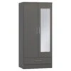 Nevada Mirrored 3D Effect Grey 2 Door 1 Drawer Wardrobe -Cheap Bed Store nevada mirrored 3d effect grey 2 door 1 drawer wardrobe p76709 124420 zoom