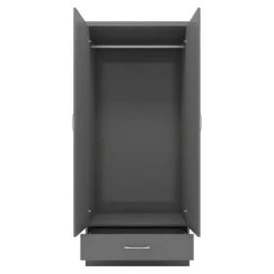 Nevada Mirrored 3D Effect Grey 2 Door 1 Drawer Wardrobe -Cheap Bed Store nevada mirrored 3d effect grey 2 door 1 drawer wardrobe p76709 124422 zoom