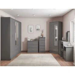 Nevada Mirrored 3D Effect Grey 2 Door 1 Drawer Wardrobe -Cheap Bed Store nevada mirrored 3d effect grey 2 door 1 drawer wardrobe p76709 124426 zoom