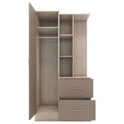 Nevada Oyster Gloss/Light Oak Effect Veneer Mirrored Open Shelf Wardrobe 12 Nevada Oyster Gloss/Light Oak Effect Veneer Mirrored Open Shelf Wardrobe -Cheap Bed Store nevada oyster gloss light oak effect veneer mirrored open shelf wardrobe p80427 158037 zoom