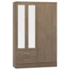 Nevada Rustic Oak 4 Door 2 Drawer Mirrored Wardrobe -Cheap Bed Store nevada rustic oak 4 door 2 drawer mirrored wardrobe p76529 123494 zoom