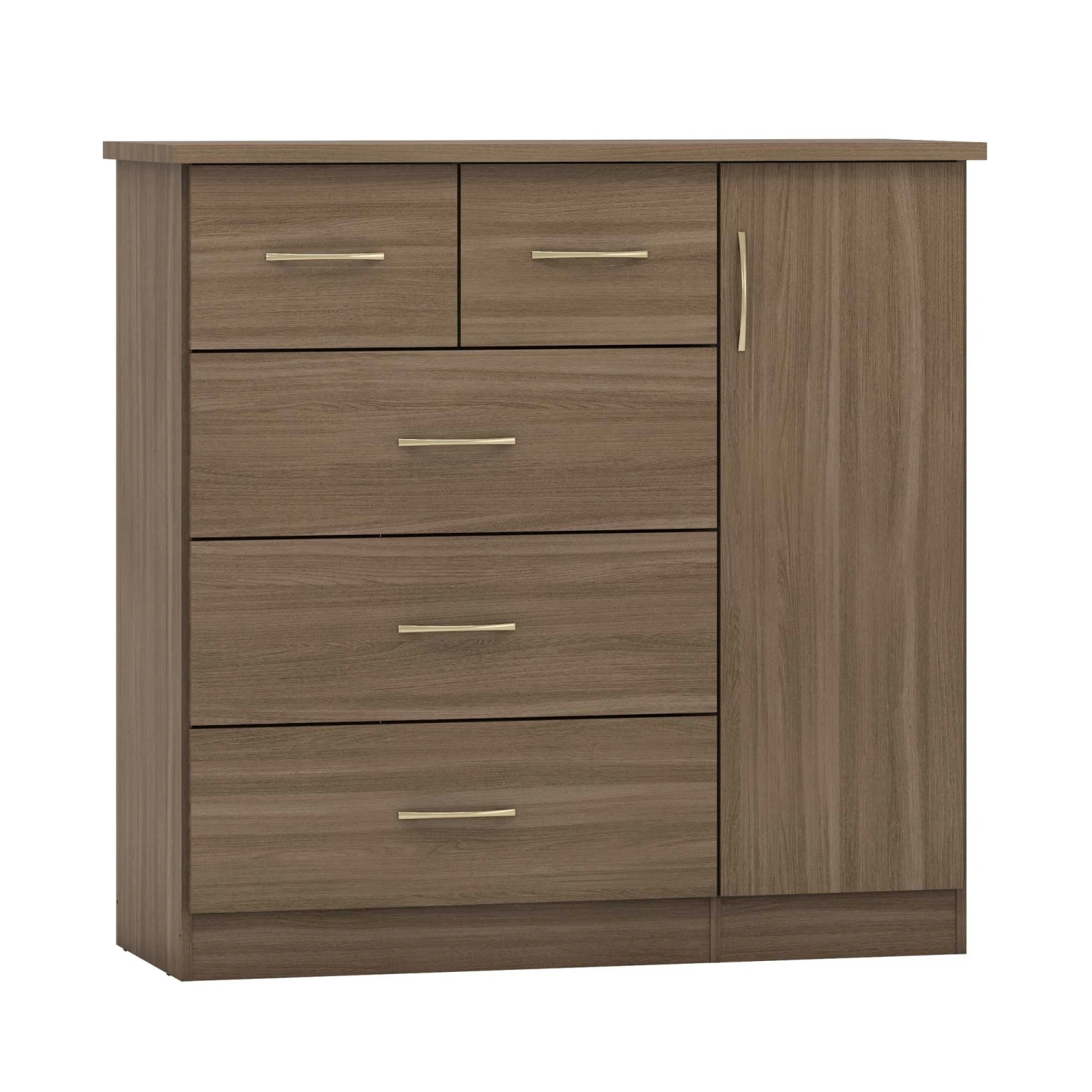 Nevada Rustic Oak 5 Drawer Low Wardrobe 3 Nevada Rustic Oak 5 Drawer Low Wardrobe