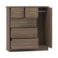 Nevada Rustic Oak 5 Drawer Low Wardrobe 9 Nevada Rustic Oak 5 Drawer Low Wardrobe -Cheap Bed Store nevada rustic oak 5 drawer low wardrobe p76779 125116 zoom