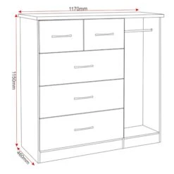 Nevada Rustic Oak 5 Drawer Low Wardrobe 13 Nevada Rustic Oak 5 Drawer Low Wardrobe -Cheap Bed Store nevada rustic oak 5 drawer low wardrobe p76779 125120 zoom