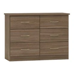 Nevada Rustic Oak 6 Drawer Chest