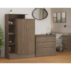 Nevada Rustic Oak Effect Petite Open Shelf Wardrobe 11 Nevada Rustic Oak Effect Petite Open Shelf Wardrobe -Cheap Bed Store nevada rustic oak effect petite open shelf wardrobe p80394 157881 zoom