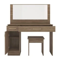 Nevada Rustic Oak Effect Vanity/Dressing Table Set -Cheap Bed Store nevada rustic oak effect vanity dressing table set p80418 157980 zoom