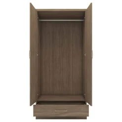 Nevada Rustic Oak Mirrored 2 Door 1 Drawer Wardrobe -Cheap Bed Store nevada rustic oak mirrored 2 door 1 drawer wardrobe p76712 124440 zoom