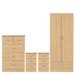 Nevada Sonoma Oak 2 Door 1 Drawer Wardrobe Bedroom Set
