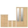 Nevada Sonoma Oak 3 Door 2 Drawer Mirrored Wardrobe Bedroom Set 2 Nevada Sonoma Oak 3 Door 2 Drawer Mirrored Wardrobe Bedroom Set -Cheap Bed Store nevada sonoma oak 3 door 2 drawer mirrored wardrobe bedroom set p76463 122946 zoom